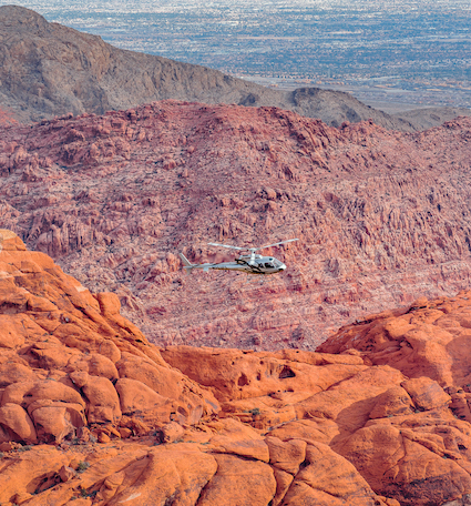 This awesome experience begins with an incredible?flight over the stunning Red Rock Mountain?Range.