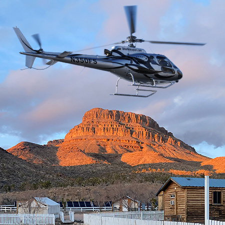 Experience the Grand Canyon like never before on this extraordinary helicopter adventure that takes you above and below the rim, two hour landing at the Historic Grand Canyon Western Ranch, and returning in style with a scenic flight over the Las Vegas Strip.